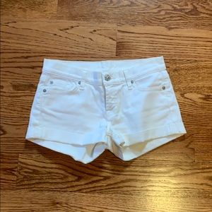 White denim shorts